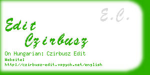 edit czirbusz business card